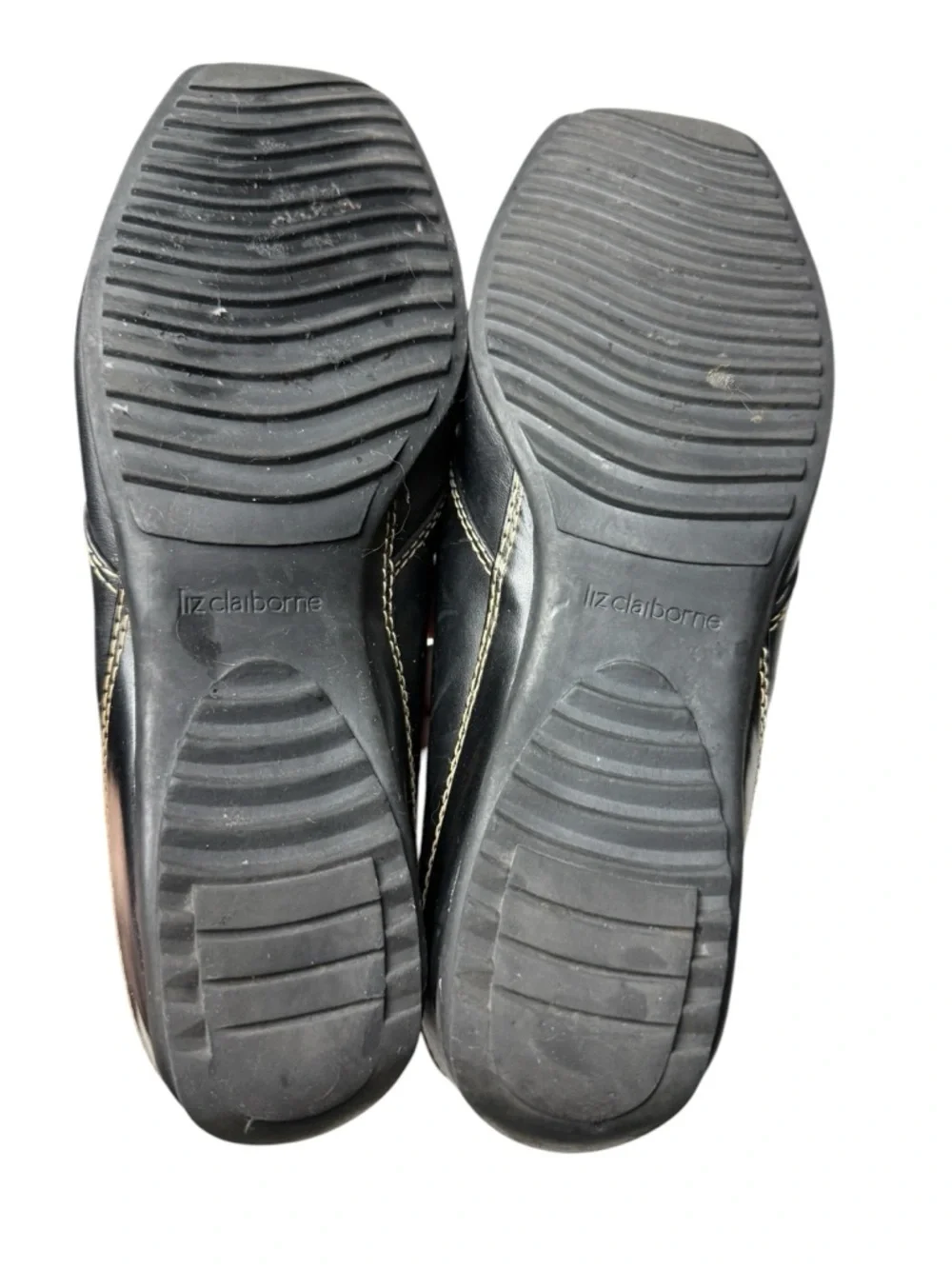 VTG Liz Claiborne Andy Black Leather Women's Loafer Shoes SZ 8.5 Slip On Preppy